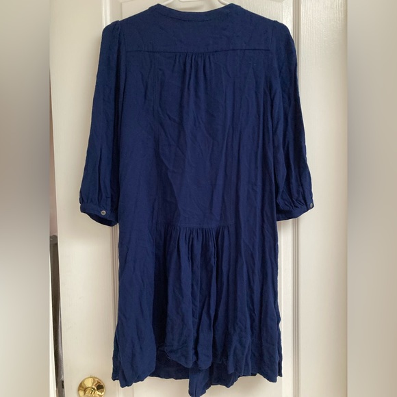 Anthropologie Dubois Blue Embroidered Tunic Shirt Dress - size US 0 - Picture 3 of 11